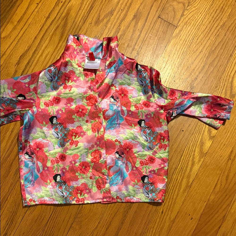 Floral Satin Kimono Top 5/6X